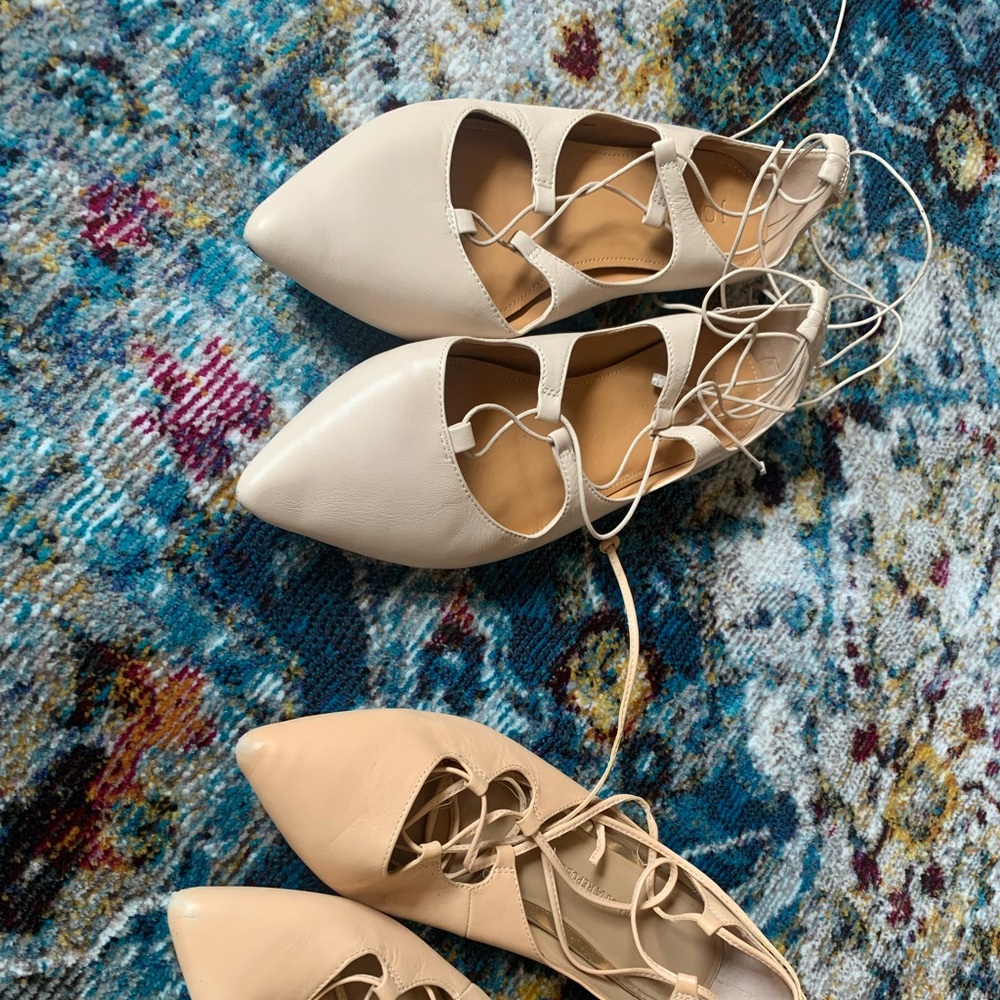 J. Crew Genuine Leather Nude Pointed Toe Flats 8.5